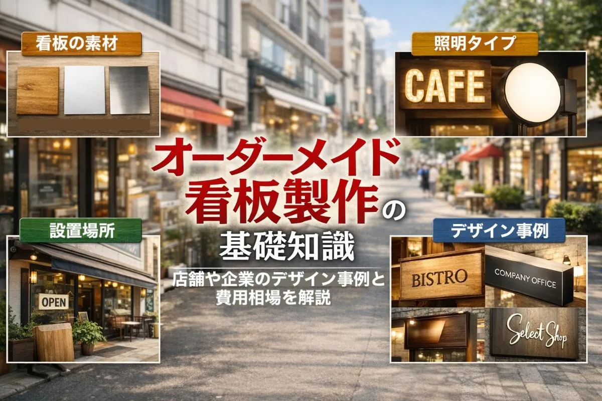 オーダーメイド看板製作の基礎知識と選び方|店舗や企業のデザイン事例と費用相場を解説